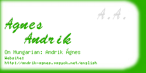 agnes andrik business card