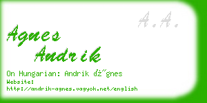 agnes andrik business card